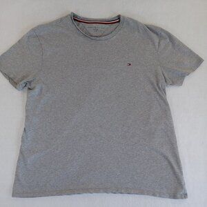 Tommy Hilfiger Men's Gray Short Sleeve Crew Neck T-Shirt Size L L/G Logo